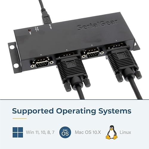 Miniatura 3 de Adaptador USB a serie 4 puertos DB-9 RS-232 con chip FTDI