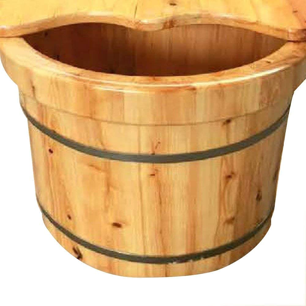 Secchio per pediluvio in legno naturale, lavabo per pedicure Secchio per pediluvio al vapore Fumigazione per pediluvio Barile per pedicure per la salute domestica Barile per pedicure in rovere Bacino