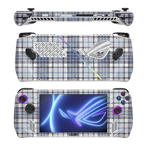 Image of MightySkins Glossy Glitter Skin Compatible with Asus ROG Ally - Blue Plaid | Protective, Durable High-Gloss Glitter Finish | Easy to Apply, Remove, and Change Style