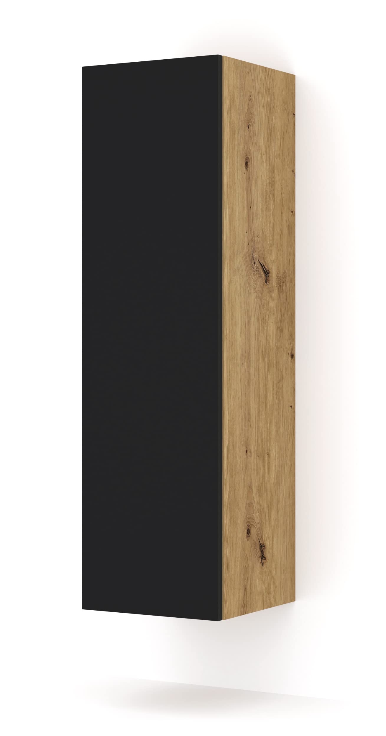 Armoire murale 120 cm noir mat dans un salon moderne pour une ambiance épurée