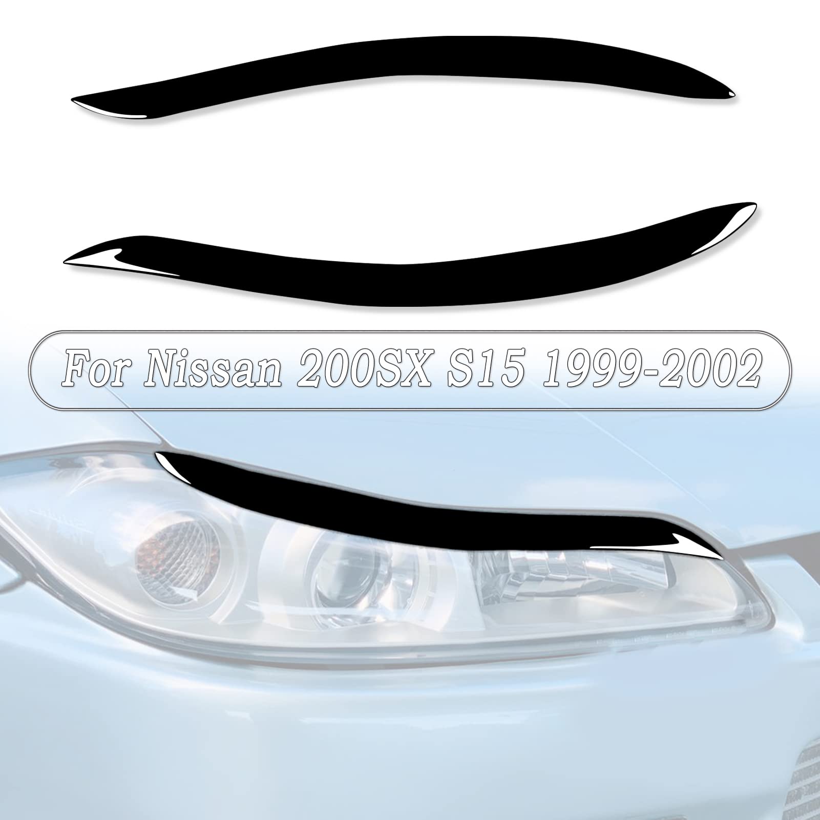 per Nissan 200Sx S15 1999 2000 2001 2002 Auto Fari Anteriori Sopracciglia Palpebre Copertura Rivestimenti Kit carrozzeria Tuning Sopracciglia fari Palpebre