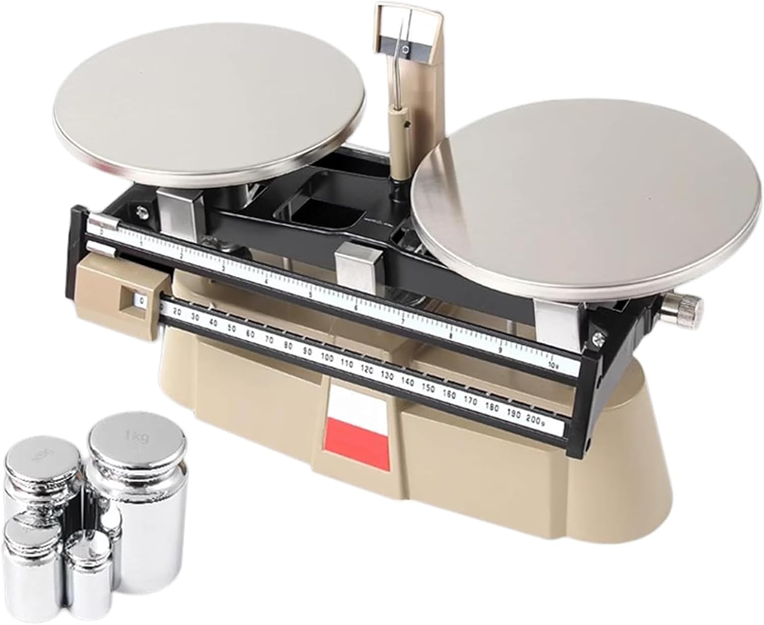 Analytical Double Pan Mechanical Scale, Precision Weighing 0.1G to 2000G with 4 Weights, Ideal for Educational Labs and Scientific Research,