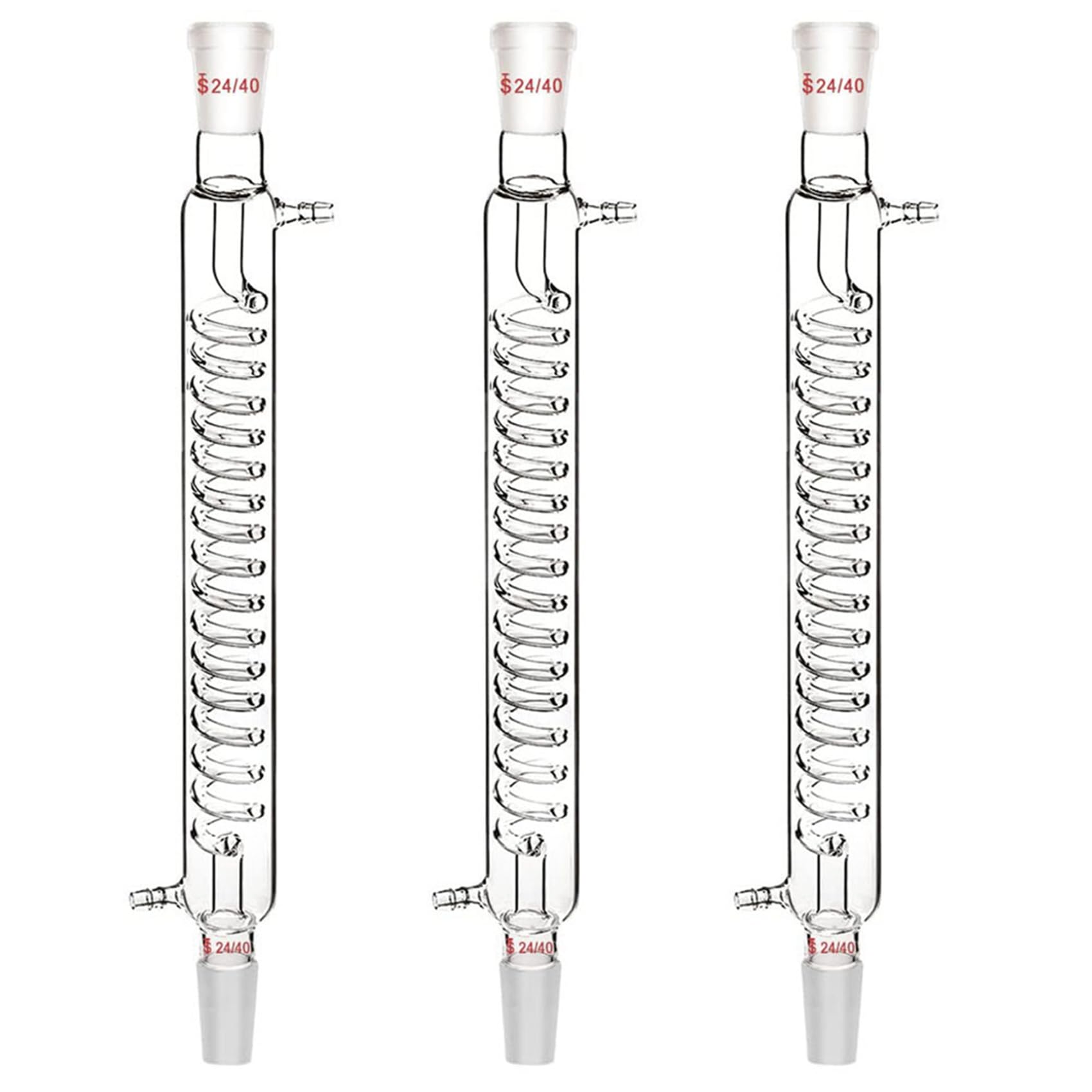 Jnchdghwa Photo Color 3X Borosilicate Glass Condenser With 24/40 Fitting 300Mm Jacket Length Glass Condenser Serpentine Condenser Tube