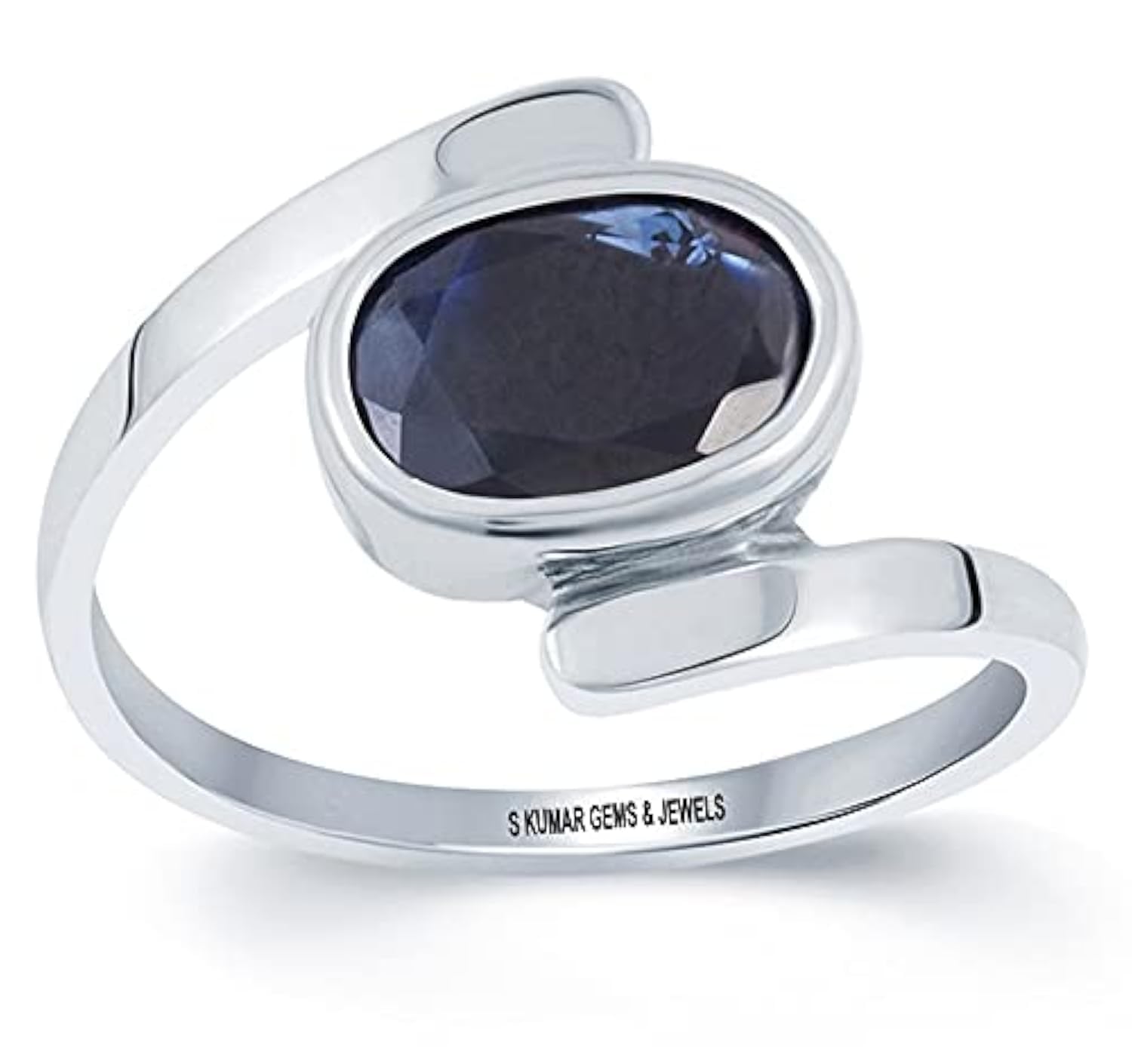Certified Natural Blue Sapphire (Neelam) 11.25 Ratti or 10.25 Ct Gemstone with Free Authetication Certificate Hallmark Sterling Silver Ring for Unisex-image-40