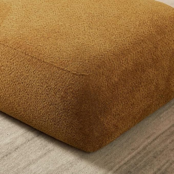 Image of LEGACY OF COMFORT Christinia Upholstered Indoor Chaise Lounge Chair 2 Seater Sofa Two Seater Sofa for Living Room Offices Hotels Bedroom (Mustard Orange)