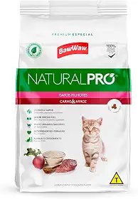 Ração Baw Waw Natural Pro para gatos filhotes sabor Carne e Arroz - 1kg