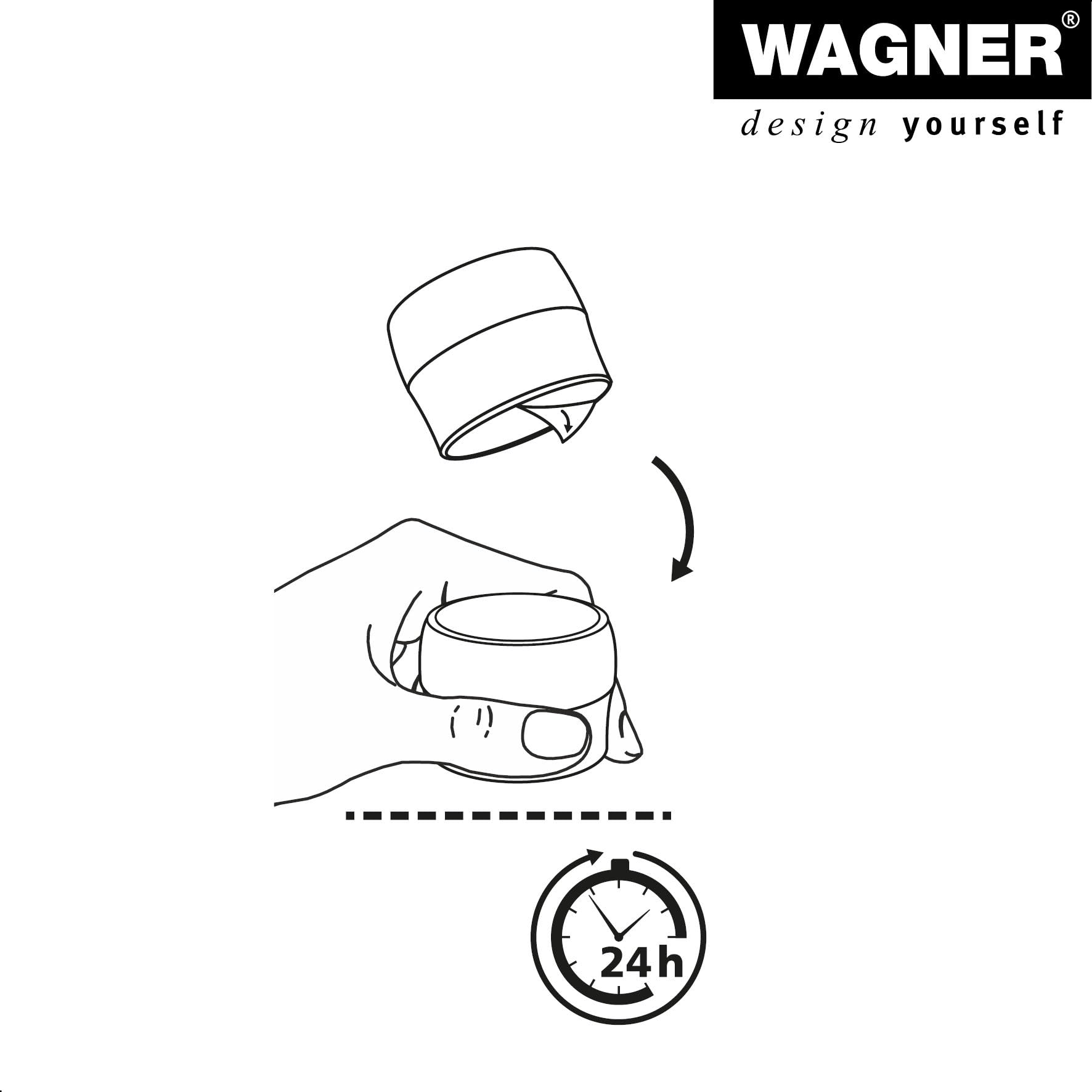 Wagner podłogowy stoper do drzwi Black Deluxe – Ø 40 x 30 mm, wysokiej jakości tworzywo sztuczne, wysoki połysk, czarny, samoprzylepny, możliwość usunięcia bez pozostawiania śladów - 15522511