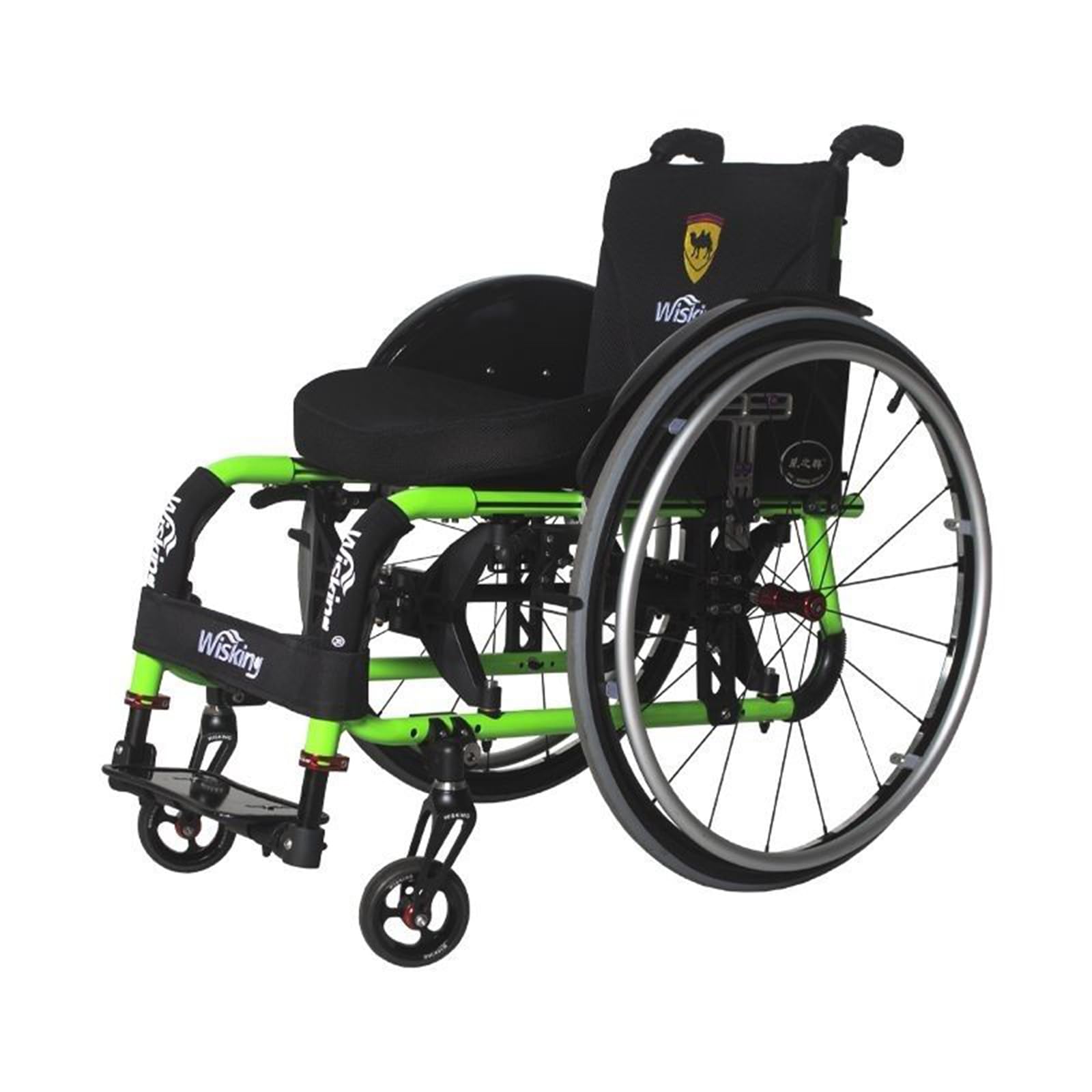 Silla de ruedas deportiva para discapacitados, manual, autopropulsada, ligera, plegable, de aleación de aluminio, adecuada con ruedas traseras de liberación rápida y ruedas antivuelco (ancho del