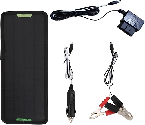 Sun Battery Maintainer  Auto Powers Charger, Motor Vehicle Conditioner, 12V Weatherproof Panel Kit with Stable Output Feature  Perfect Outdoor Car