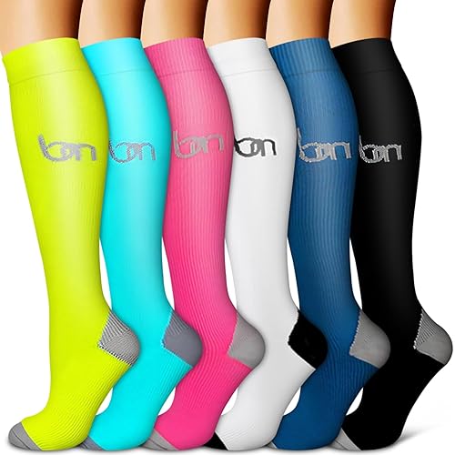 Copper Compression Socks for Women & Men (6 pairs) - Best Support for Nurses, Running, Hiking, Recovery