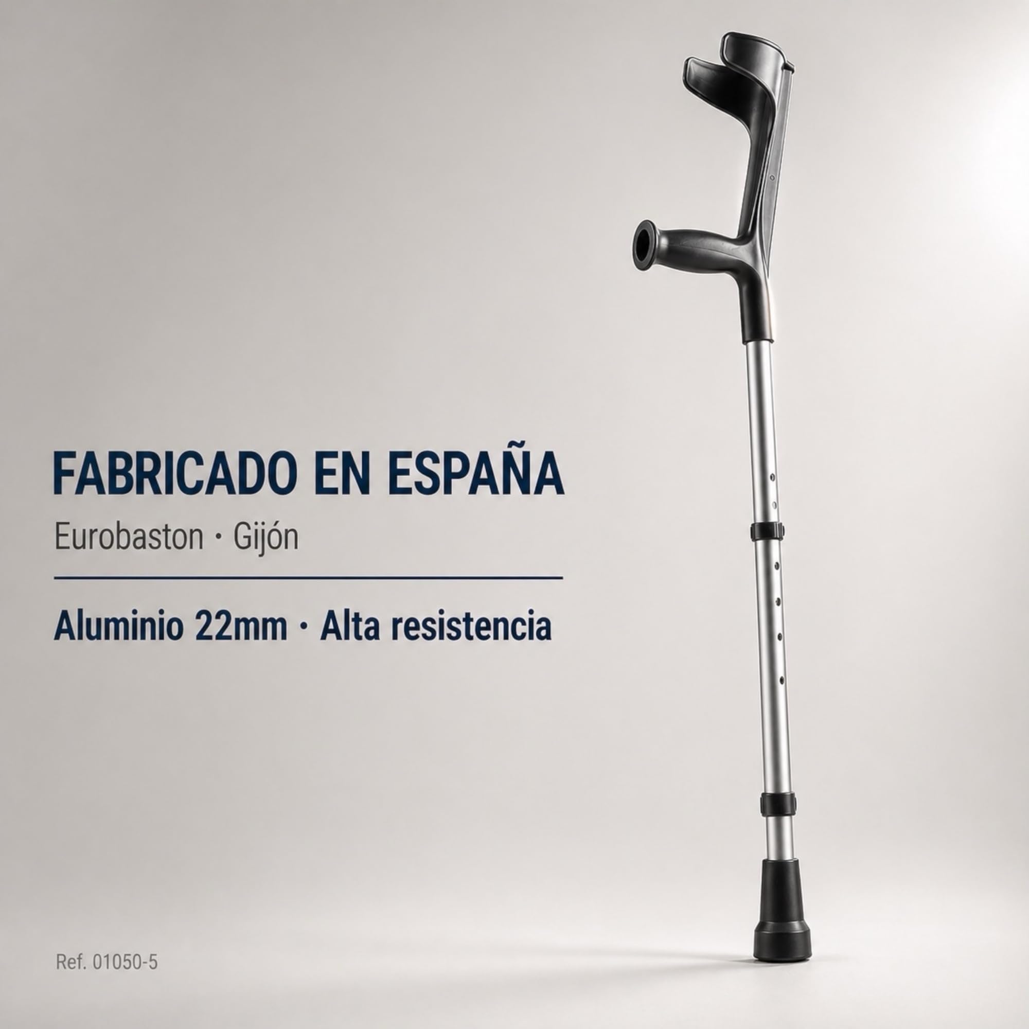 Par de Muletas Ortopédicas con Doble Regulación de Altura. Muletas Adulto Regulables de Aluminio. Muletas Ortopédicas con Contera Antideslizante. (Negro)