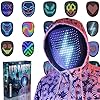 Depointer Life Led Mask with Gesture Sensing,Unisex LED Lighted Face Transforming Mask for Costume Cosplay Party Masquerade