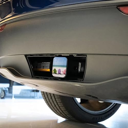 Vista 60 de Swono Cubierta de enganche de remolque de colibrí para receptores de 2 pulgadas, hermosas flores rosadas de jardín colibrí pájaro de goma receptor