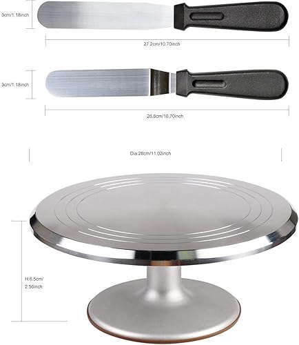 Miniatura 2 de Suministros de decoración de pasteles de aleación de aluminio giratoria para pasteles con 12.7 pulgadas en ángulo de glaseado espátula niveladora de