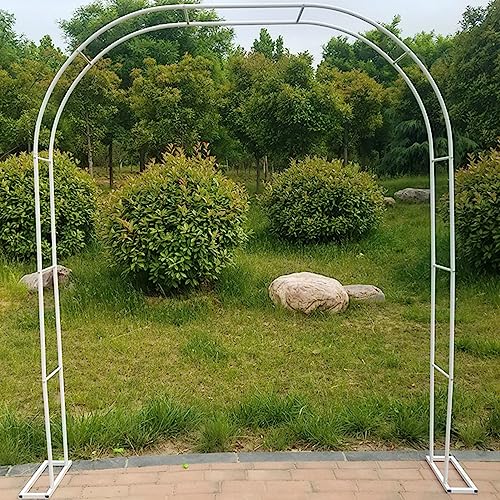 Genérico Arco de jardín de Metal Blanco: Elegante Obra de Arte en Hierro para Bodas, Soporte para Plantas trepadoras y Rosas. Pérgola Exterior para Patios, césped y decoración de Patios.