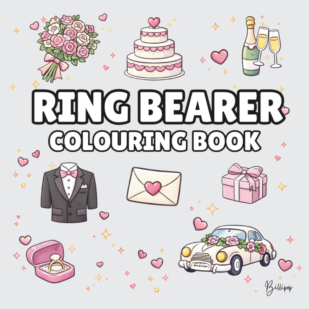 Ring Bearer Colouring Book: Bold and Easy Wedding Colouring Pages for Children - Cover Colour: Soft Grey: A Fun, Bold and Easy Wedding Activity Book Gift (Wedding Colouring Books – Bold & Easy)