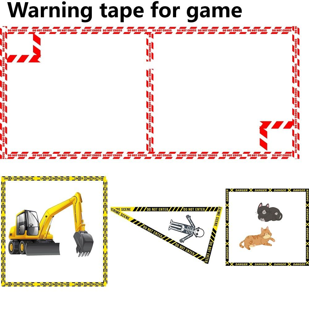 Tazweeq 16 Rolls Caution Line Washi Tape Set, Yellow & Red Boundary Masking Transportation Tape for Arts, DIY Crafts, Journals, Planners, Scrapbooking, Wrapping, Eye-Catching Designs, Multi-Functional