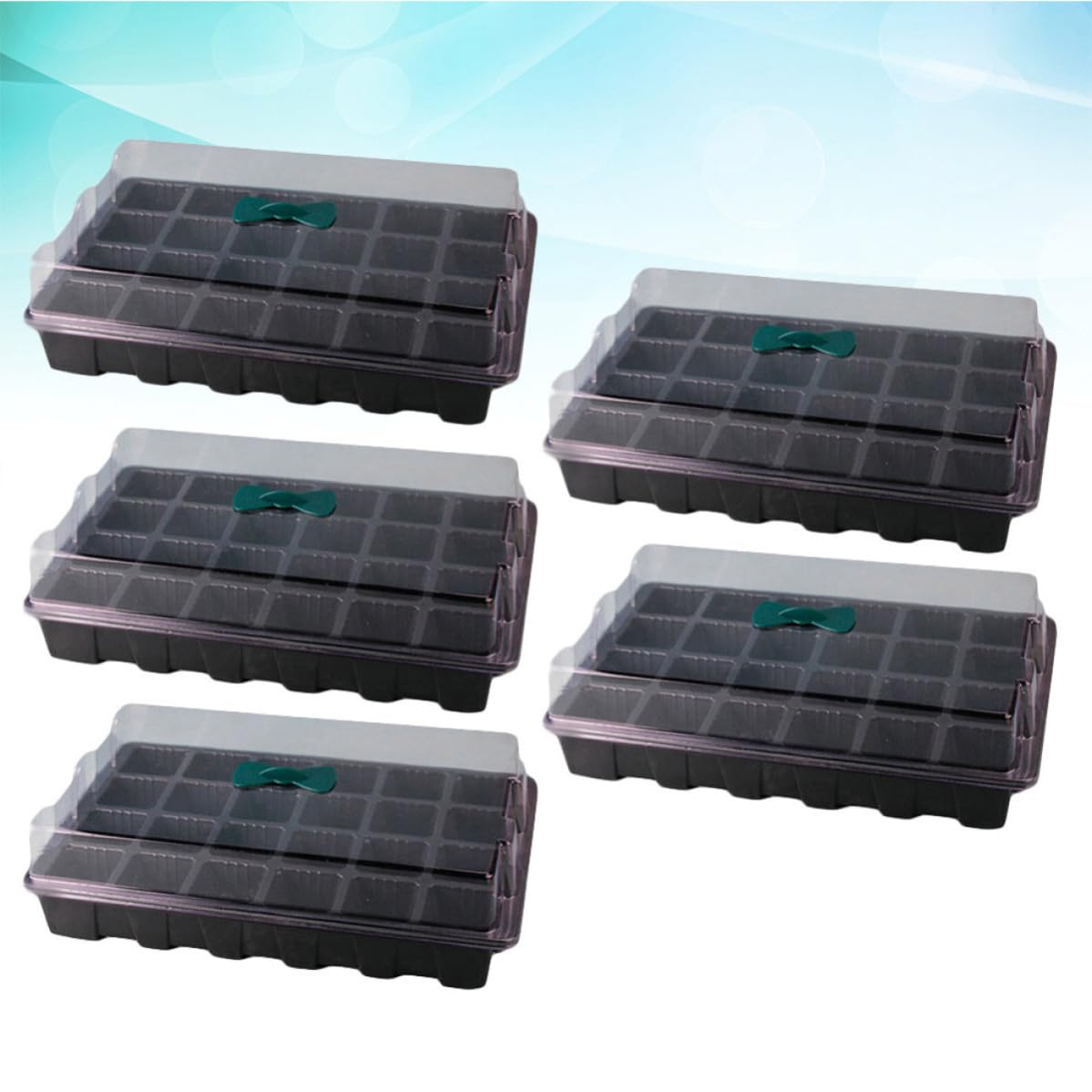 HEMOTON 5 Juegos Bandeja de Germinación de Plantas Desmontable, Plástico