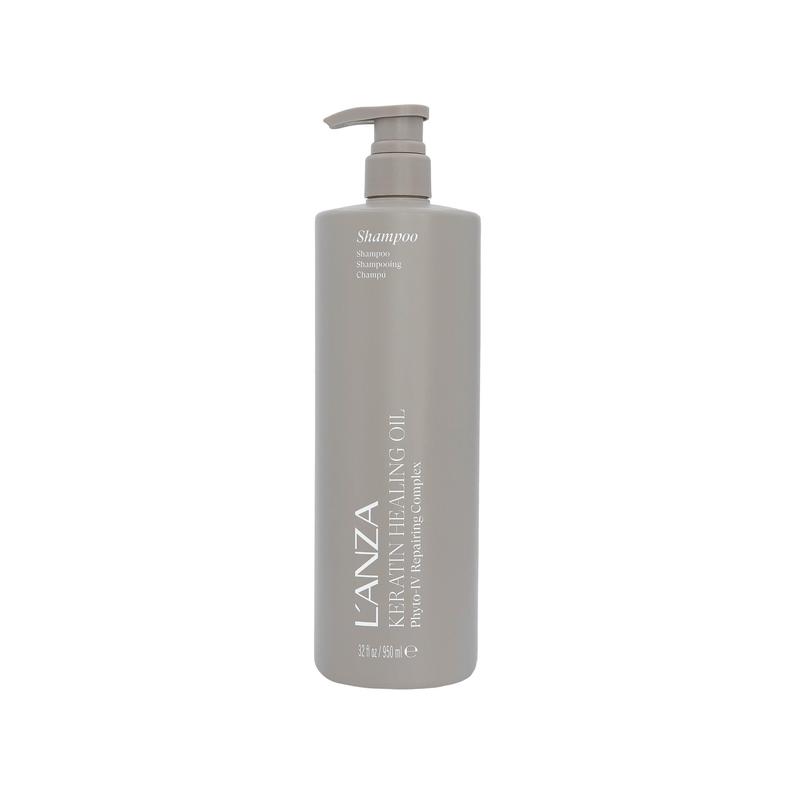 L'ANZA Keratin Healing Oil Lustrous Shampoo for Damaged Hair - Nourishes, Repairs, and Boosts Hair Shine and Strength for a Perfect Silky Look, Sulfate-free, Paraben-free, Gluten-free (950ml)