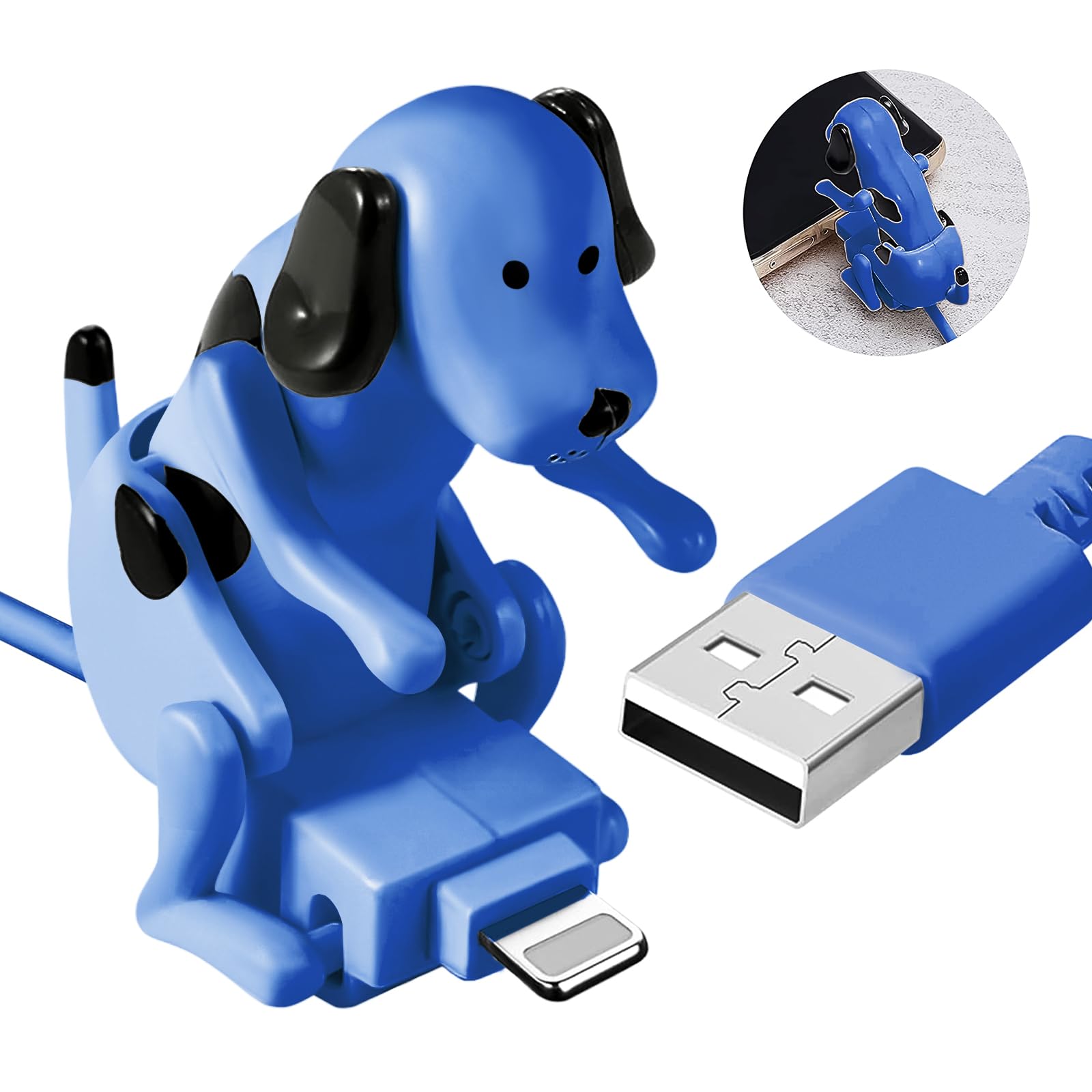 Fourmor Funny Dog Fast Charger Cable - Dog Charging Cable,Portable Stray Dog Charging Cable,Dog Toy Smartphone USB Cable Charger,for iPhone Type-C Various Models Phones.