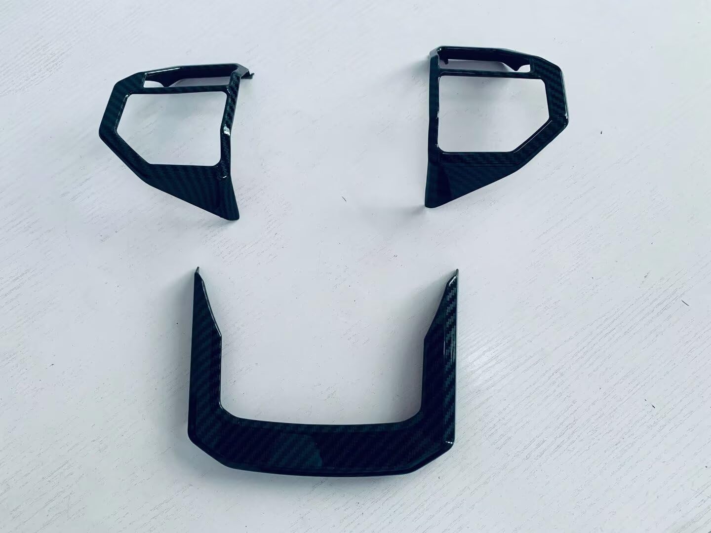 Car Accessories Carbon Fiber Steering Wheel Moulding,Compatible for Toyota Prado LC250 2024-2025,Trim Kits Auto Parts 3 pcs Set