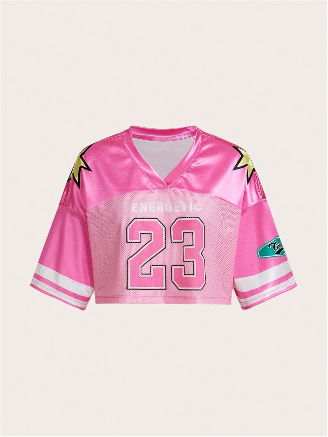 SOLY HUX Women's Y2k Jersey Shirt Number Graphic Oversized Tees V Neck Half Sleeve Summer Crop Tops Streetwear - Image 4