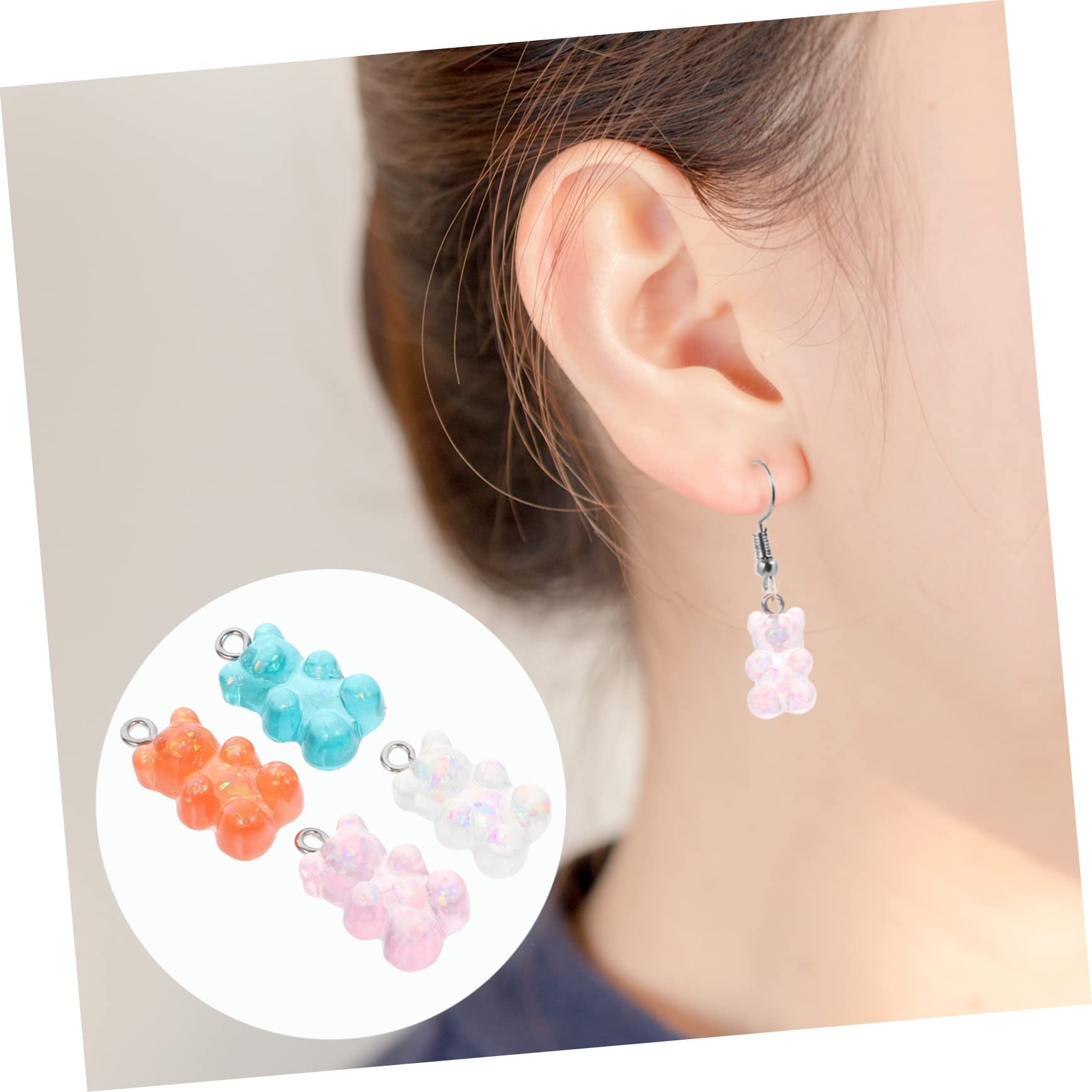 EXCEART 200pièces Pendentifs Résine Breloques Colorées Pour Création De Bijoux Et Artisanat Rouges Transparent
