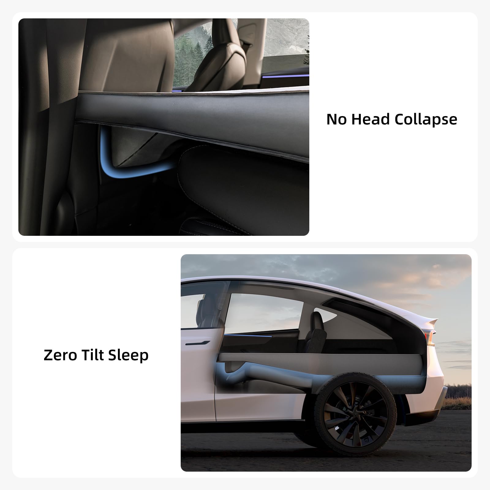 Havnby Materac Solo do Tesla Model Y, wzór klinowy i masywna mata piankowa 17 cm do płaskiego łóżka samochodowego, przenośna mata kempingowa ze zintegrowaną pompką, na kemping solo, wędrówki, drzemki
