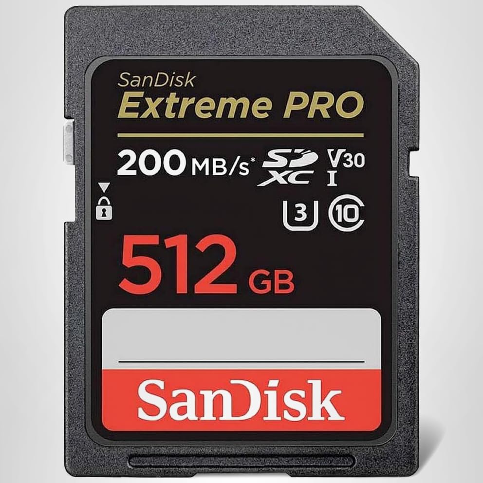 SanDisk 512GB Extreme PRO SDXC UHS-I Memory Card - C10, U3, V30, 4K UHD, SD Card - SDSDXXD-512G-GN4IN, Dark gray/Black