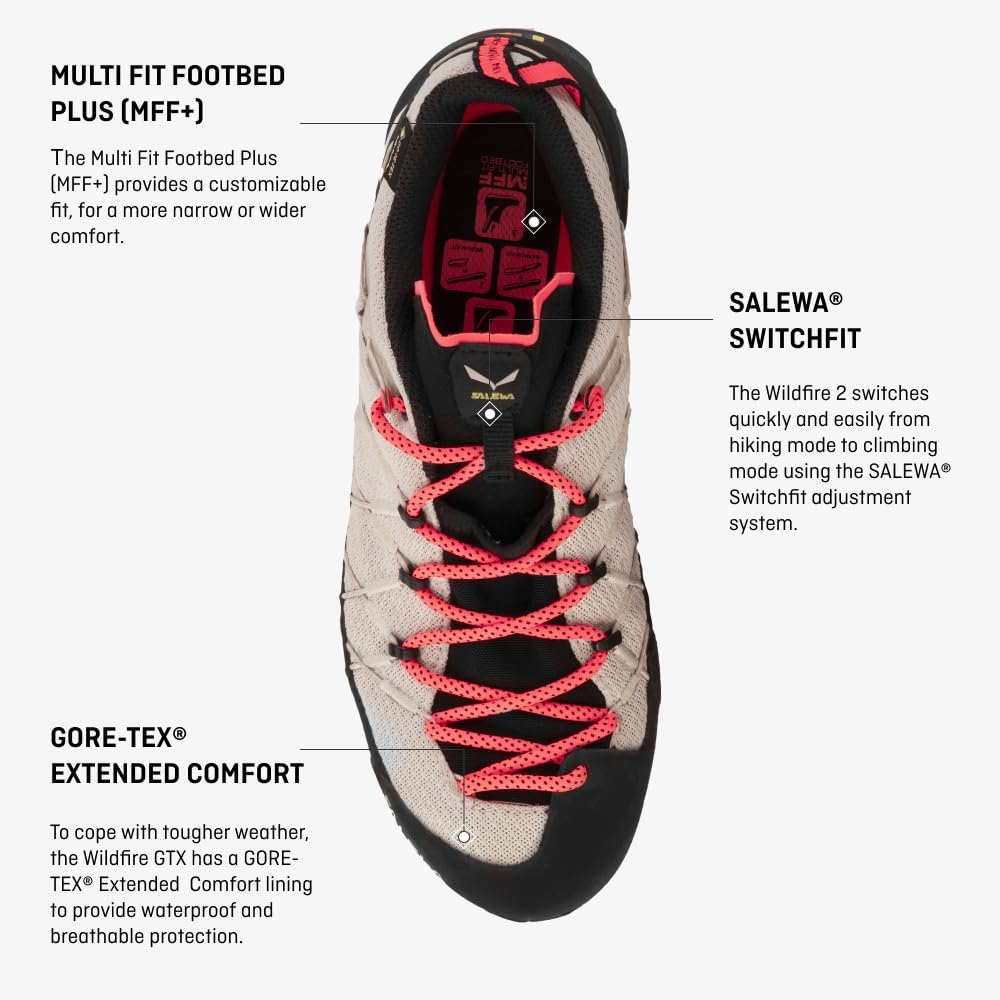 Salewa Men's Wildfire 2 GTX Shoe - GTX Waterproof Gore-Tex Trail Shoe for Hiking & Trekking
