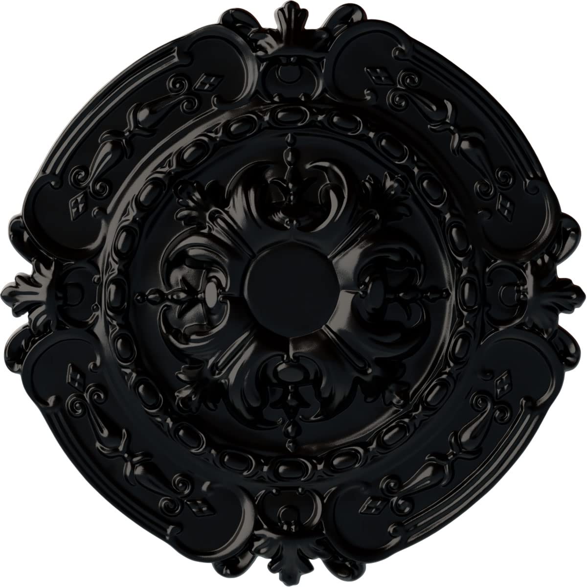 Ekena Millwork CM17SOBLFDecorative Ceiling Medallions Modeled After Original Historical Patterns &amp; Designs, Jet Black