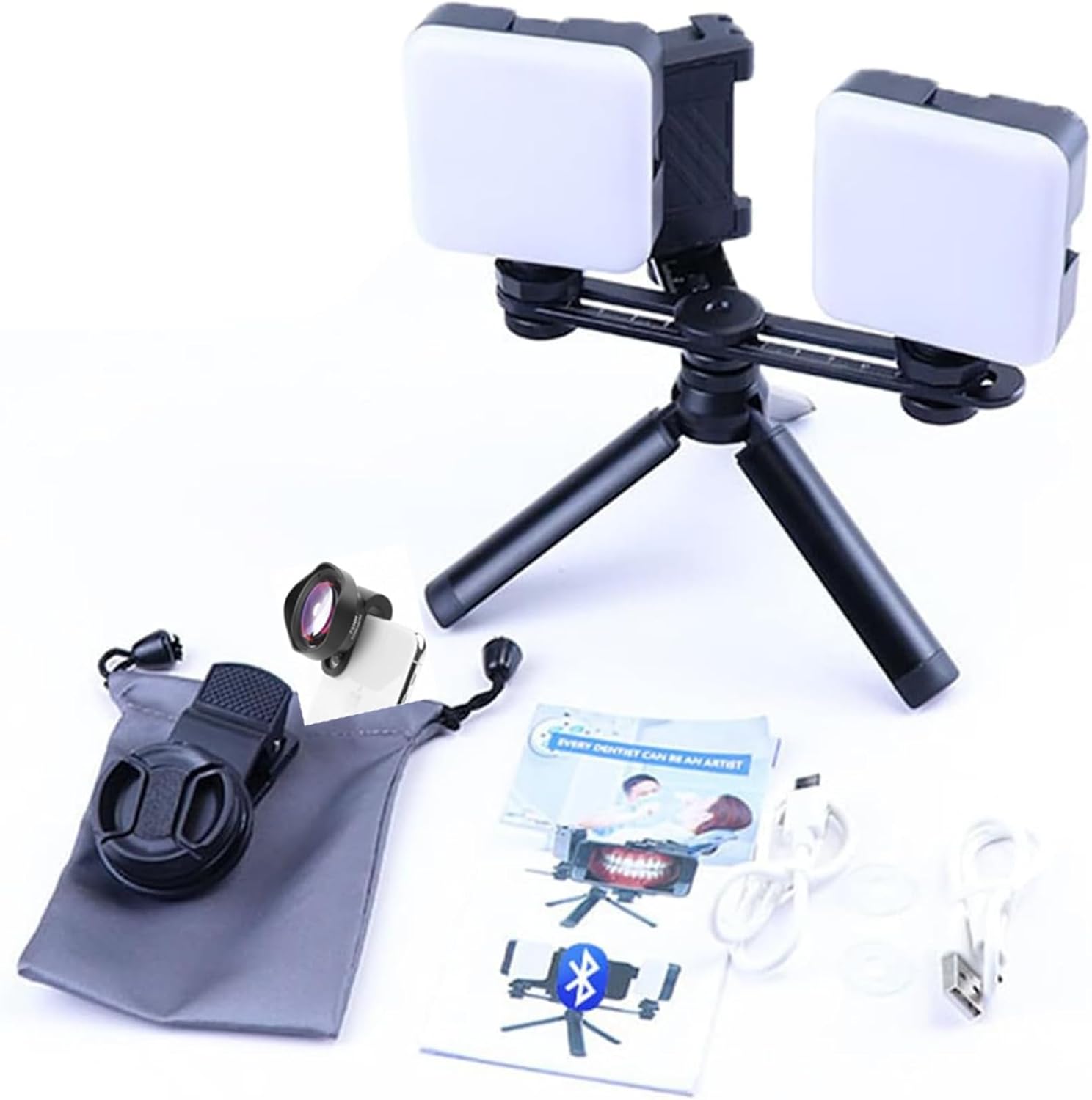 Dental Photograph Fill Light for Dentist Flash Light with 75mm Mobile Phone Macro Lens