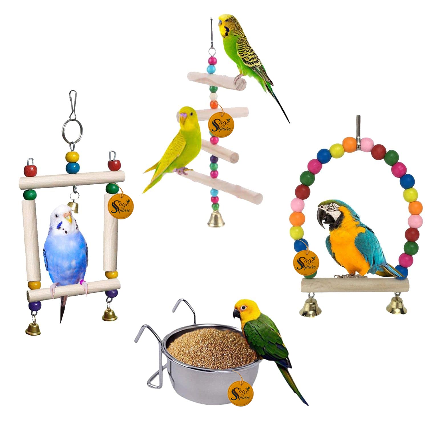 See full amazon price history chart for Sage Square Wooden Bird Toys Combo | Steel Bowl, Swing, Hanging Cage Toy | for Budgie, Cockatiel, Parakeet, Conure, Macaw, Parrot Sage Square Wooden Bird Toys Combo | Steel Bowl, Swing, Hanging Cage Toy | for Budgie, Cockatiel, Parakeet, Conure, Macaw, Parrot (B096VYL7X3) Amazon Price History, Amazon Price Tracker