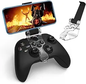 Suporte de celular para controle Xbox Series X, clipe de jogos para Xbox Series X/S, ajustável, suporte de telefone para jogos, clipe dobrável para celular para Xbox Series S/X, preto