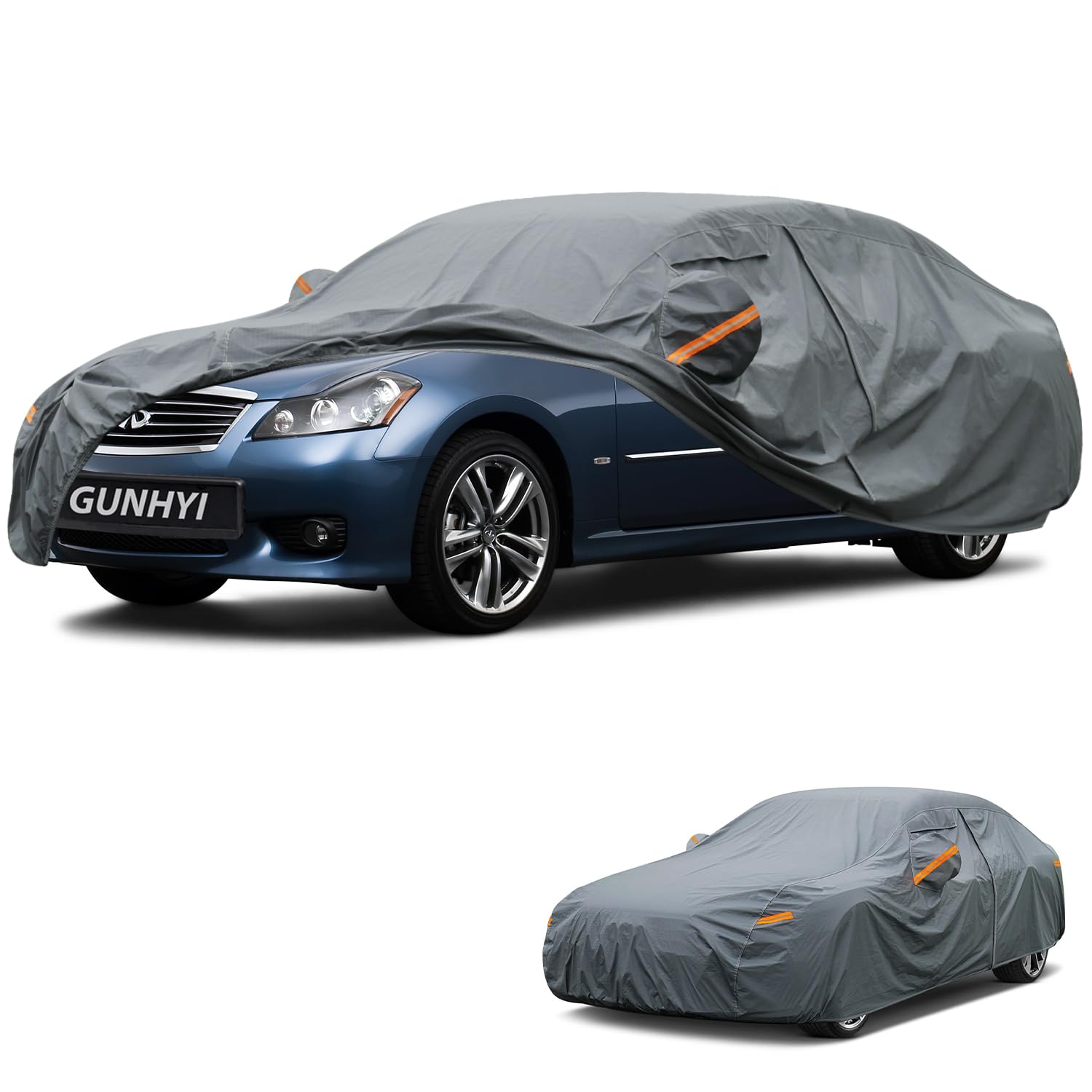 GUNHYI Premium Car Cover Custom Fit Infiniti M-Series M35/M45, 16 Layers Heavy Duty Car Cover Waterproof All Weather with Zipper Door for Sun Rain Snow Dust Uv Protection