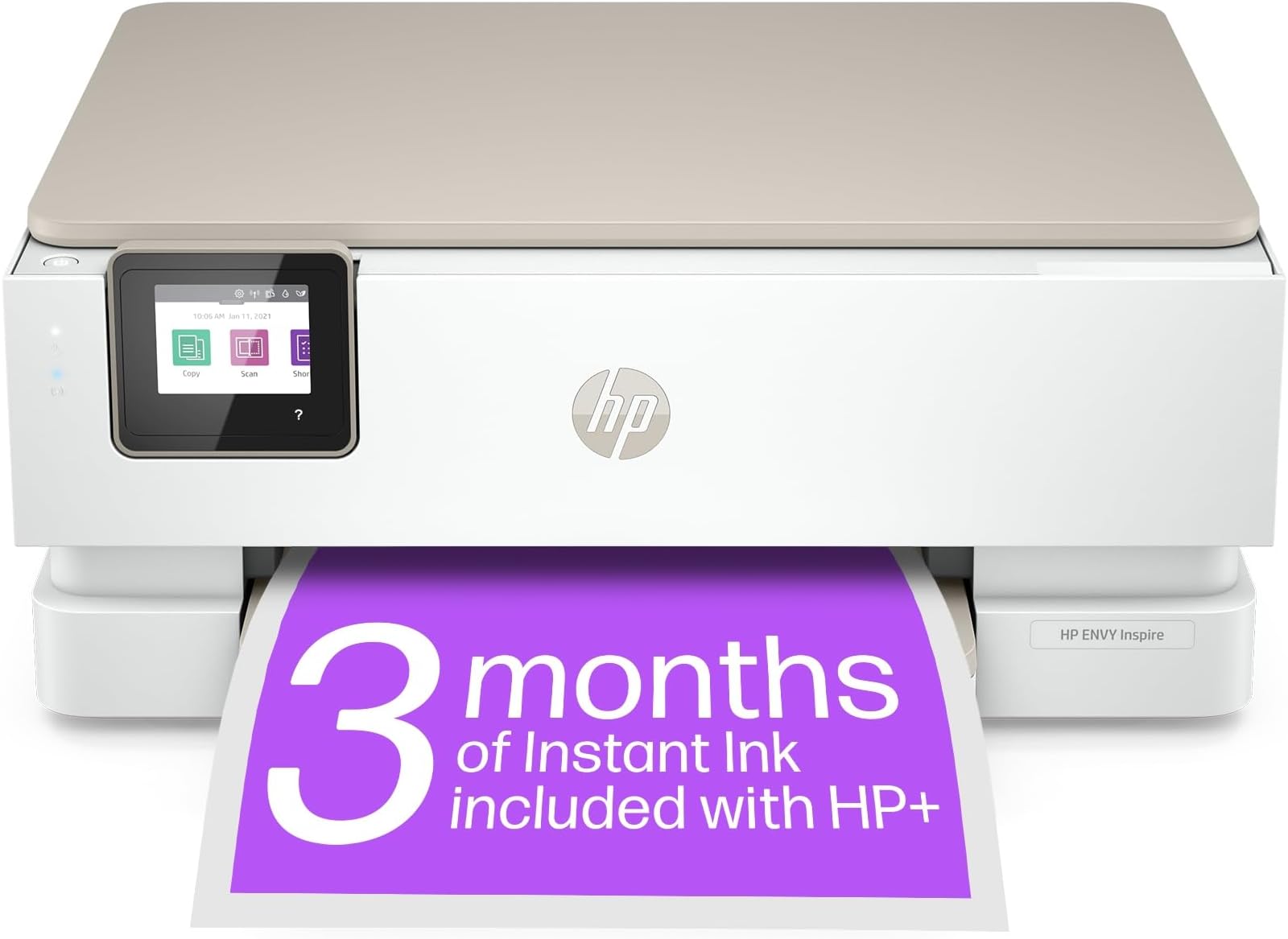 ENVY Inspire 7220e All in One Wireless Color Printer with 6 months of Instant Ink Included with HP+, White, One size