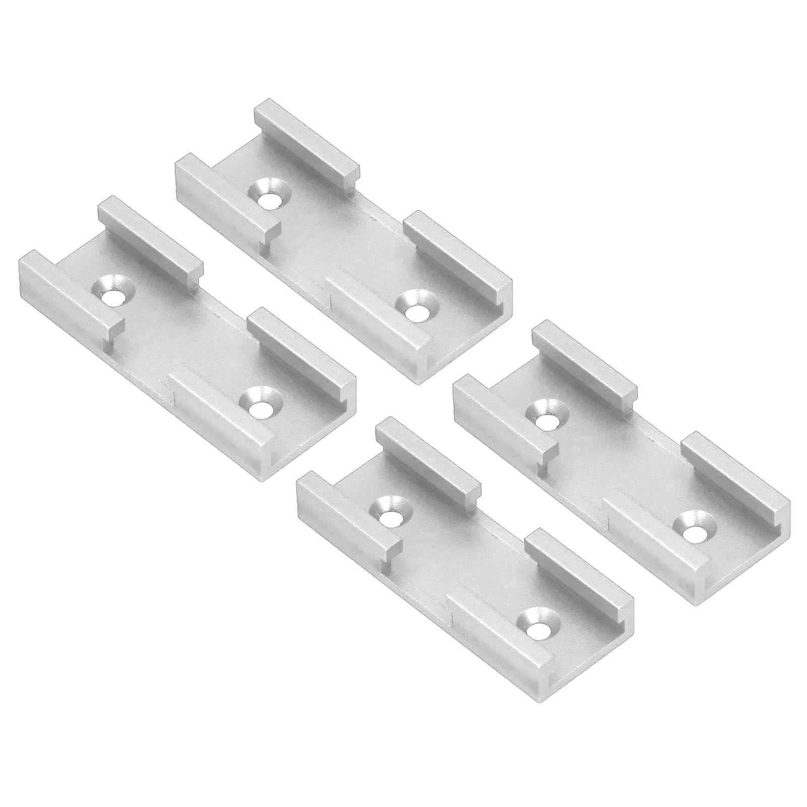 Zerodis Pince de rail en T, 4 pièces de croisement de rail en T en aluminium pour le bricolage (Argent)