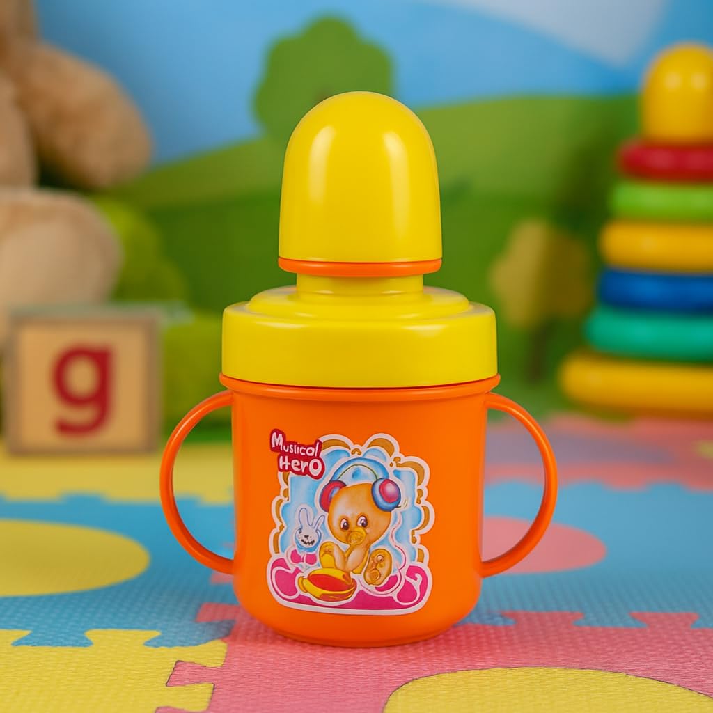 Zerya Hippo Stainless Steel Baby Spout Sipper Cup for Kids/Toddler with Soft Silicone 250 ML (Orange) 2