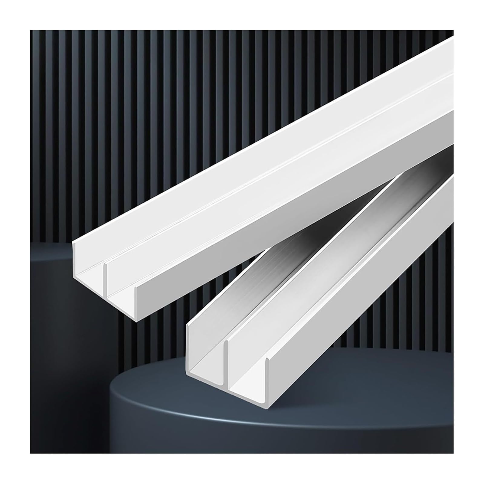 Pbwerigl One Color Sliding Glass Window Track, Aluminum Double Track Sliding Door Set Pack Of 2(160Cm/63In)