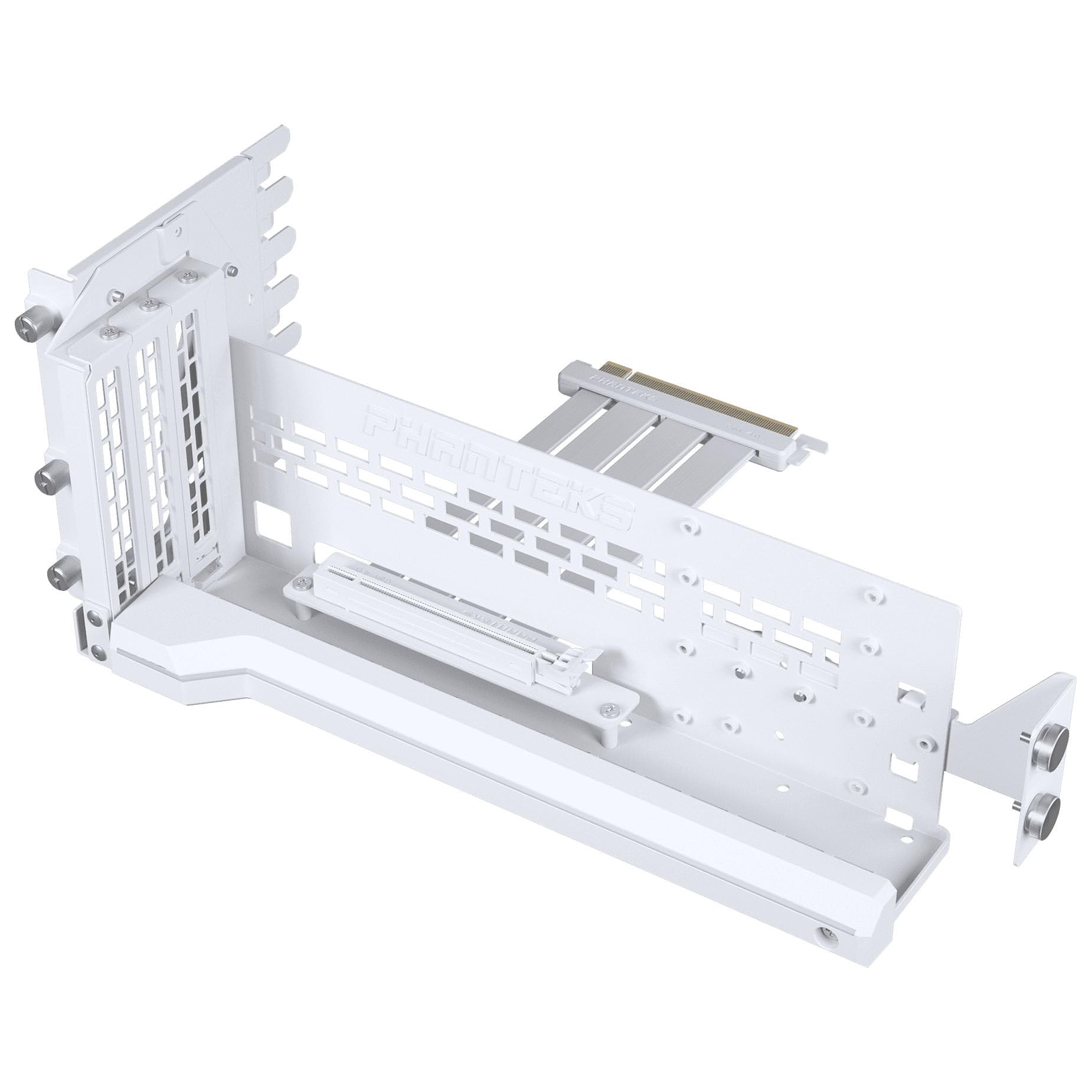 PHANTEKS Premium PCIe Gen 5 Vertical GPU Bracket, DRGB, mit PCIe 5.0-Riser-Kabel - 220mm, weiß