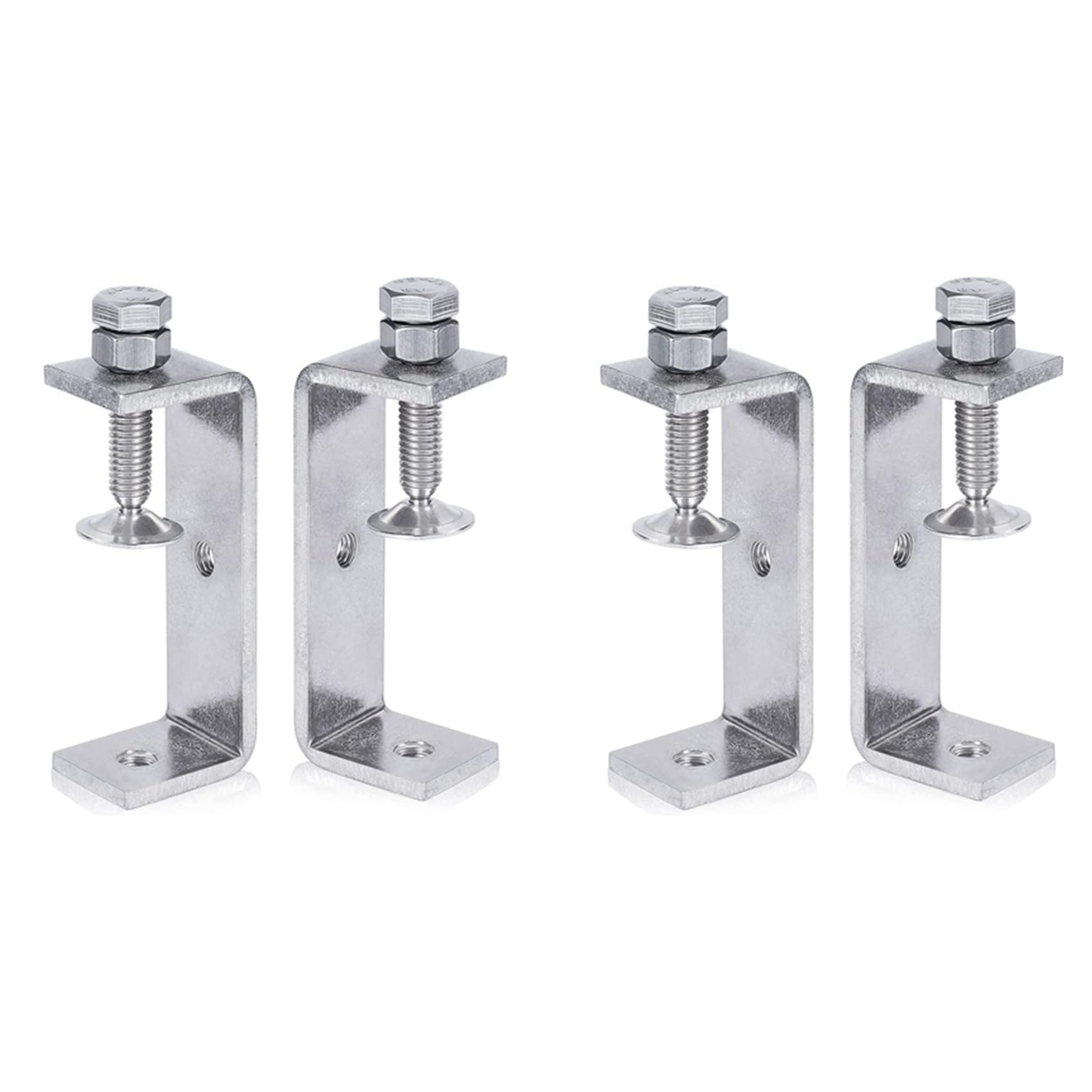 Jnchdghwa Silver Metal Clamp Heavy Duty Clamp C Clamp Woodworking Clamp With Wide Jaw Openings (65Mm), 4Pcs