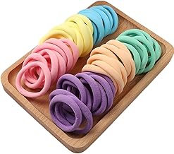 WAHHSON Elastic Ponytail Holder Hair Rubber Bands Cotton Non slip Stretchable Tight Grip Head Ties for Girls/Women, Buns (Standard)