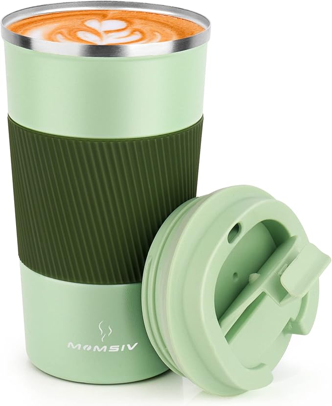 17oz Travel Mug, MOMSIV Insulated Coffee Cup with Leakproof Lid, Vacuum Stainless