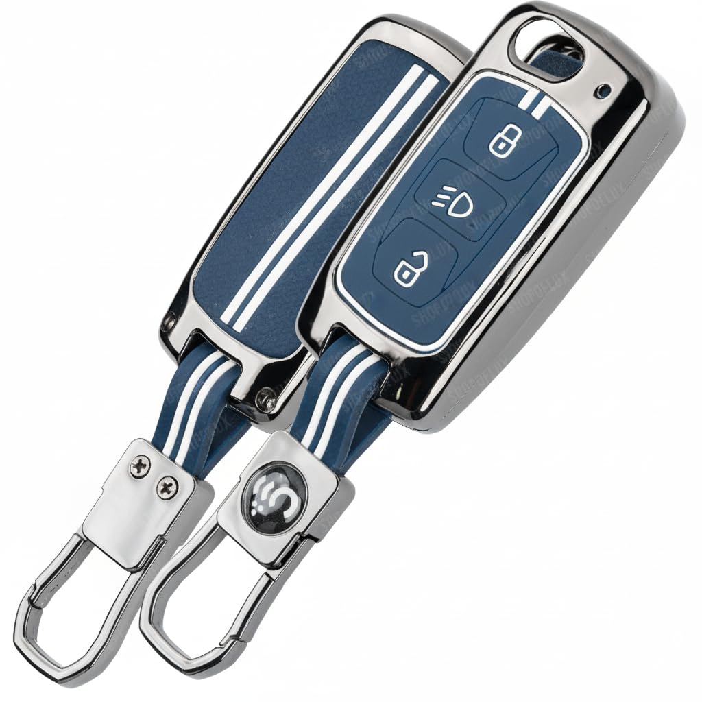 SHOPOFLUX Metal Key Cover Compatible with Tata Tiago | Nexon | Altroz | Curvv | Safari | Storme | Zest | Bolt | Tigor | Punch | Hexa 3 Button Flip Key-image-39