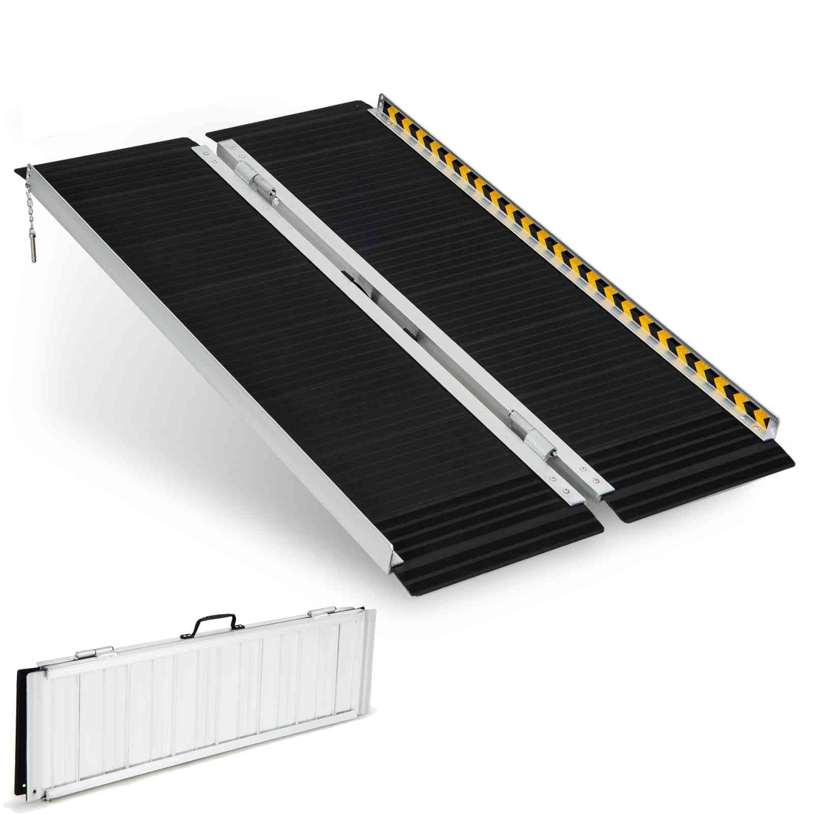 Rampa telescópica de aluminio con placa de transición para escalones de escalera de puerta delantera, rampa portátil de 3 pies, 4 pies, 5 pies, 6 pies