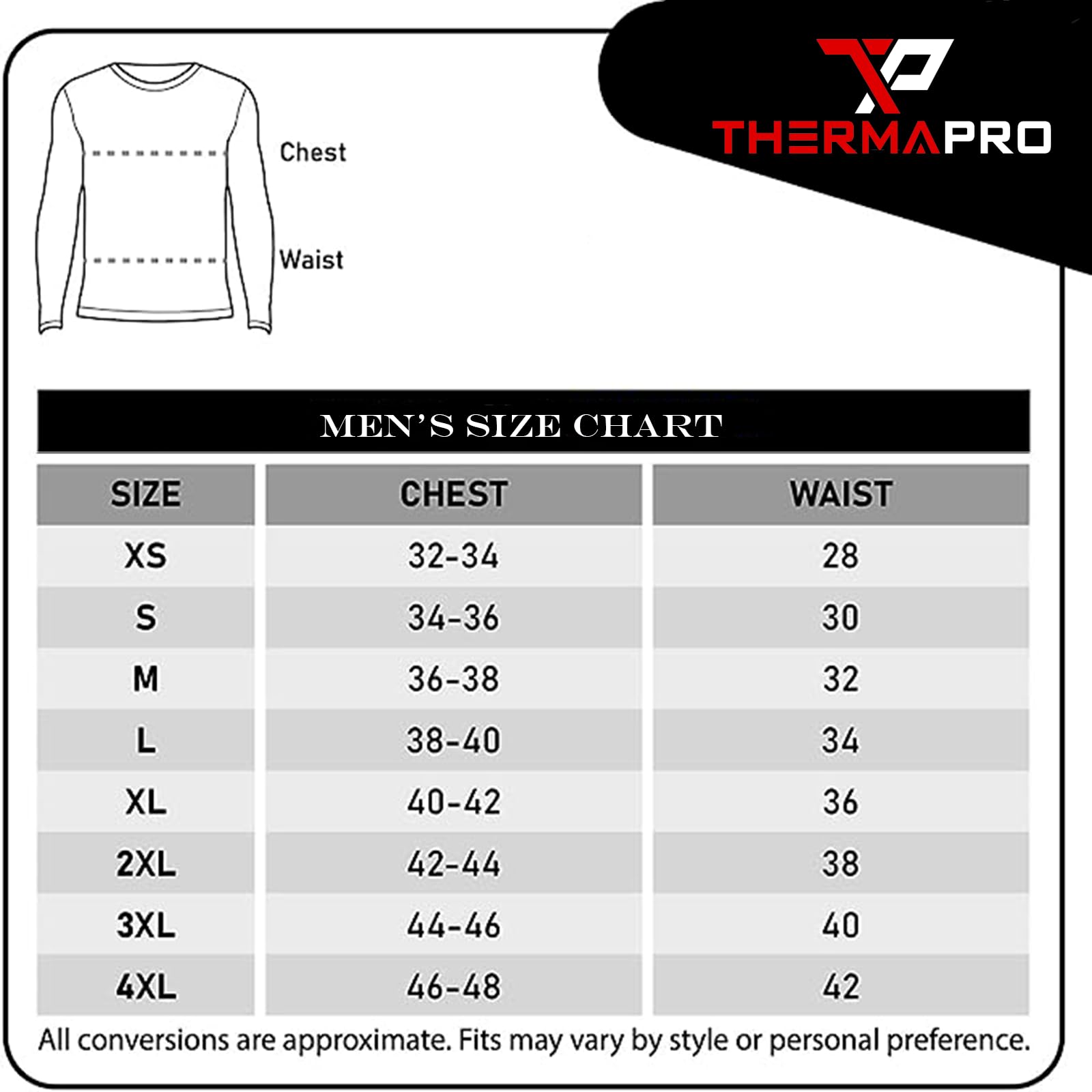 Therma Pro 180 gsm Fleece Lined Base Layer Top Camiseta térmica Hombre