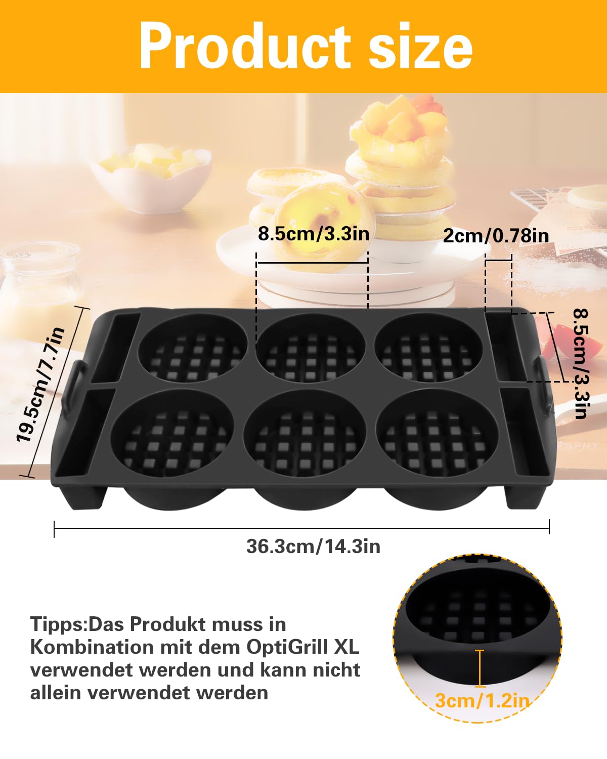 Plaques à gaufres en silicone compatibles avec Tefal OptiGrill XL, Elite XL, OptiGrill+ XL, OptiGrill Elite XL, moule à gaufres pour Tefal Optigrill, insert de bac de cuisson en silicone, gaufres