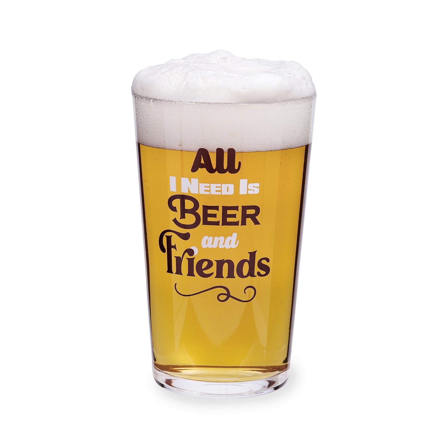 Luminarc Vasos de Cerveza, 50 cl, Set de 6, con Frase Decorativa, Aptos para Lavavajillas