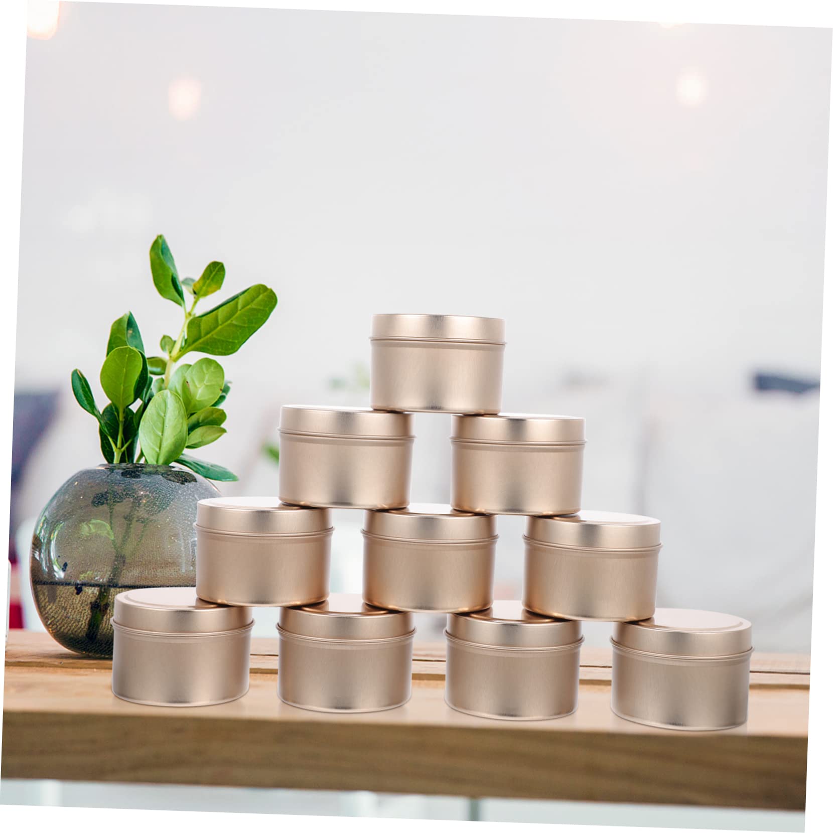 HOMSFOU 2 Sätze Roségold Kerzendosen Rund Auslaufsichere Nachfüllbare Candle Container Für DIY Kerzenherstellung Kosmetik Schmuckaufbewahrung Breiter Öffnung Vielseitig 12 Stück * 2