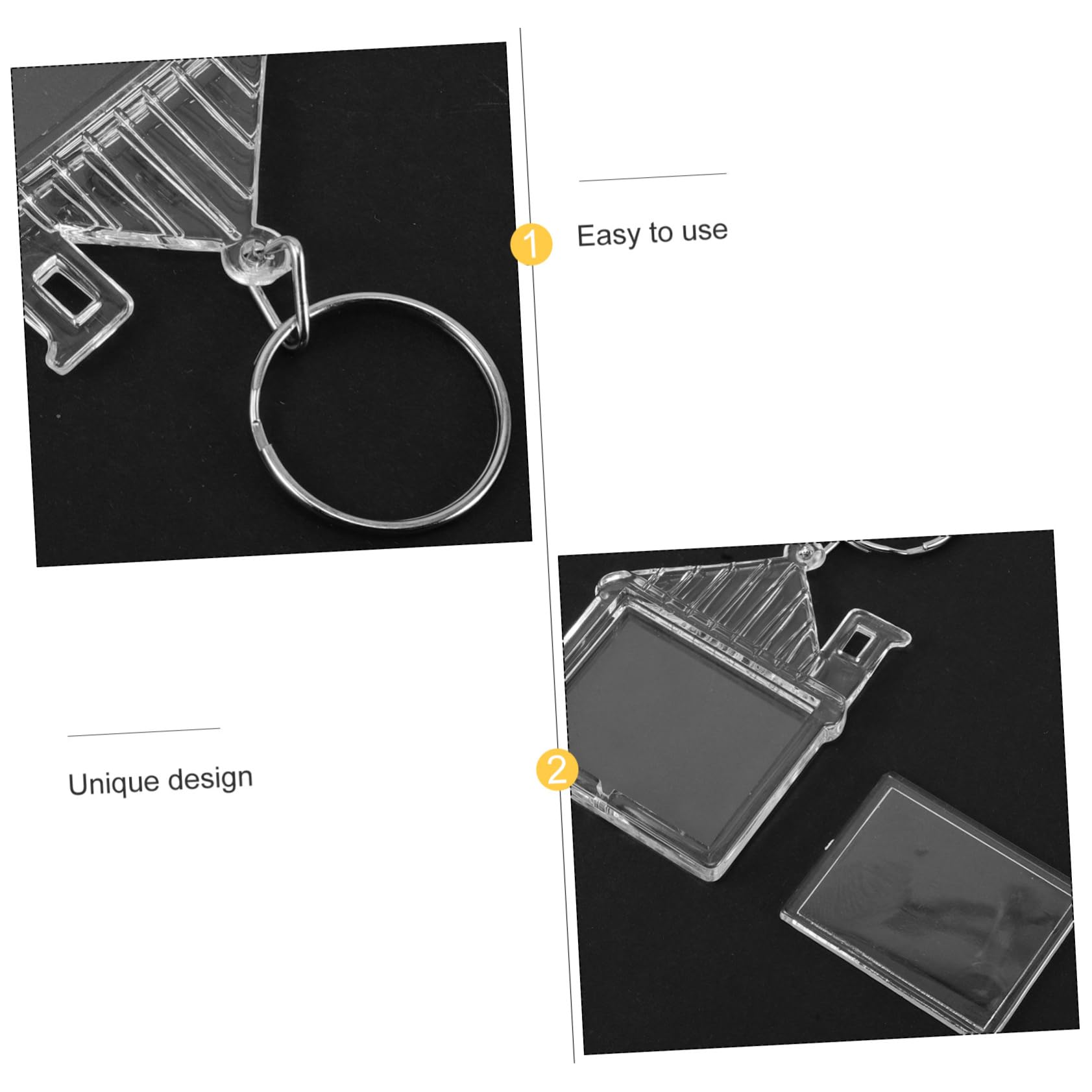 LIFKOME 100stücke Bild-schlüsselanhänger Aus Fotorahmen-schlüsselanhänger Mit Transparenter Leere Für Persönliche Fotos Als Oder Dekoration